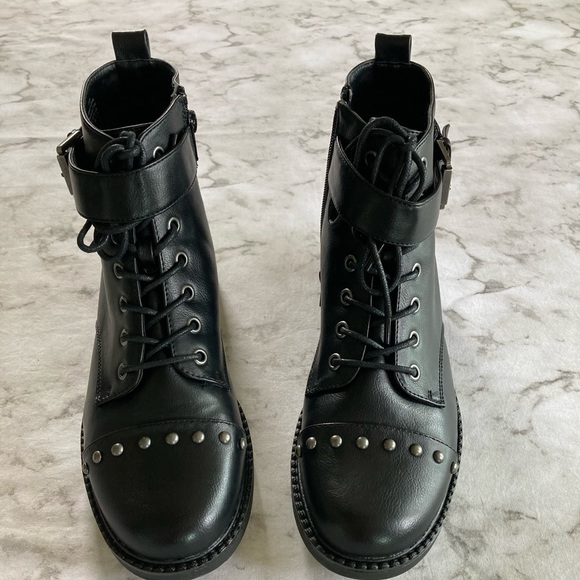 Mix No. 6 Shoes - Black studded detail boots size 9 Brand New In Box BNIB